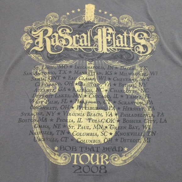 Men's Large Cutoff 2008 Rascal Flatts Tour T-shirt Fair Condition, Light Fading - Picture 4 of 8